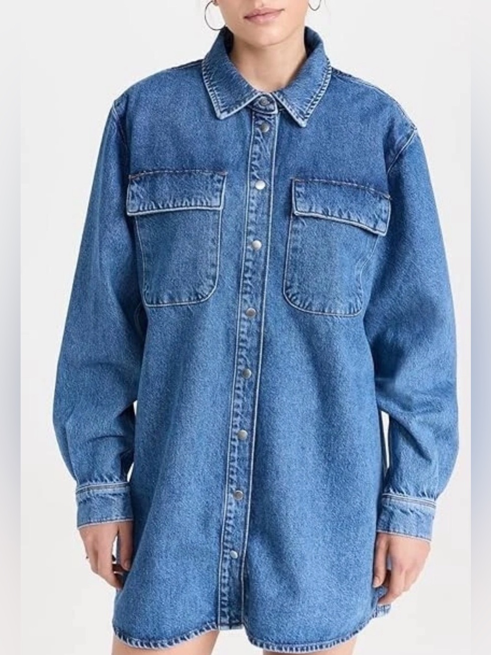 FRAME Women's The A-Line Denim Shirt Dress-S-Western-Boho-Festival